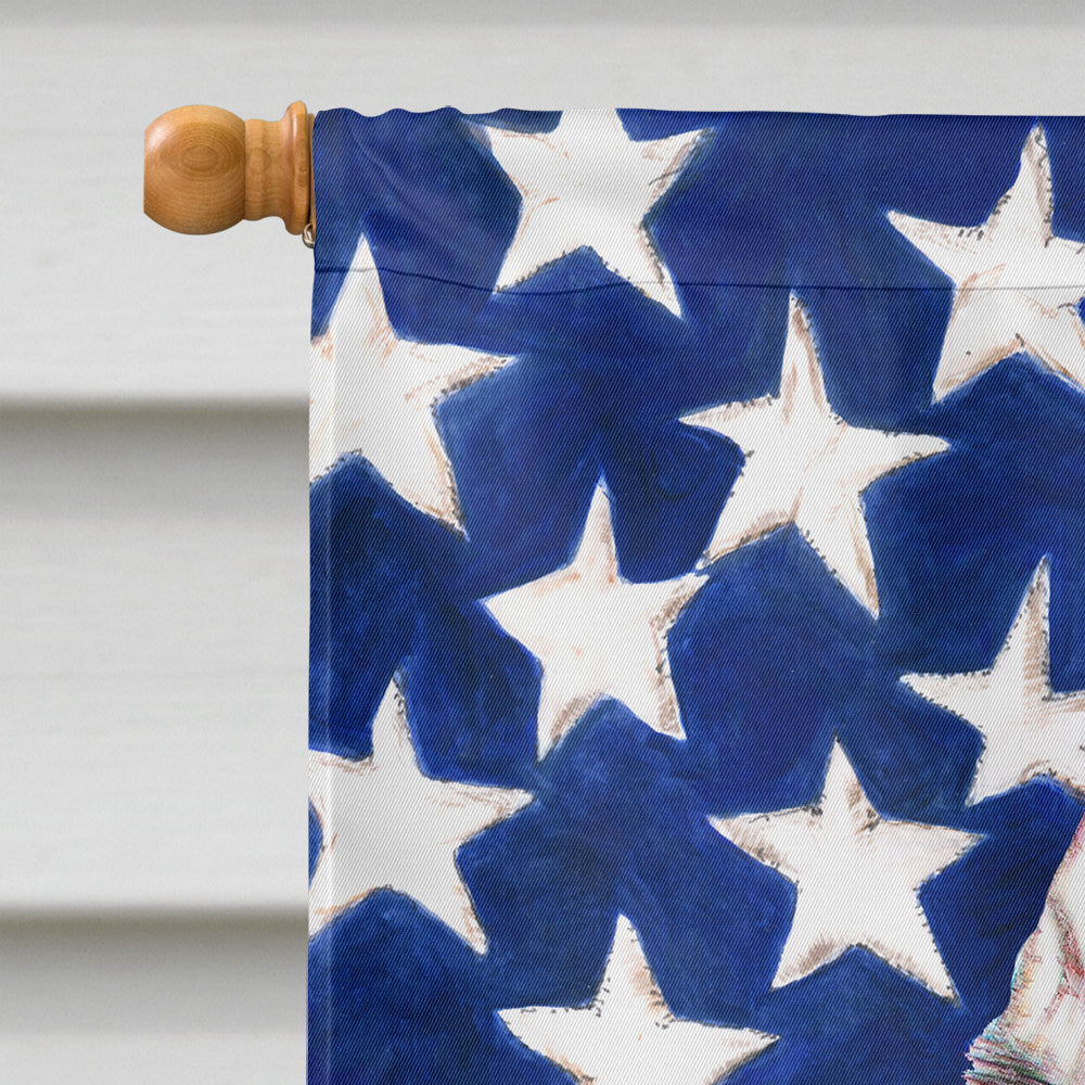 USA American Flag with Alaskan Malamute House Flag 28x40 Porch Sleeve Pole Decorative Outside Yard Banner Artwork Wall Hanging, Polyester