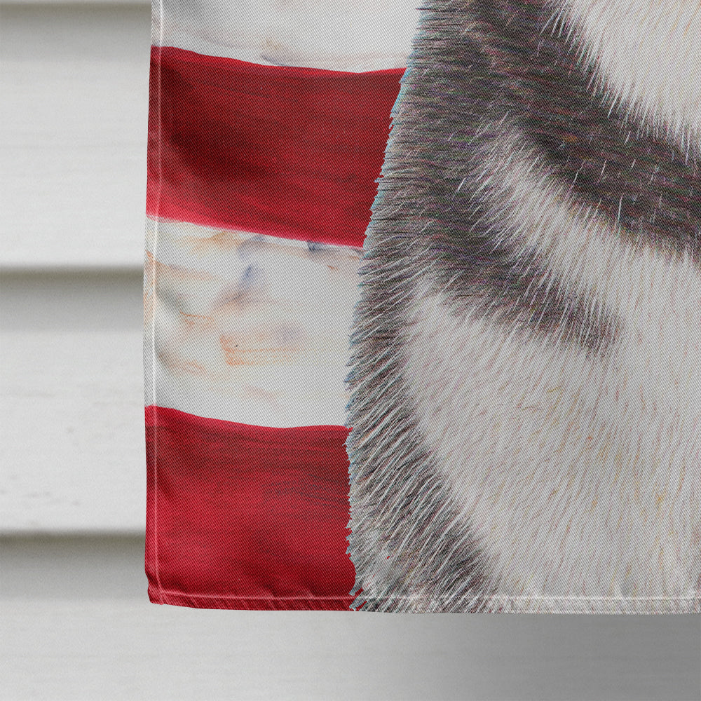 USA American Flag with Alaskan Malamute House Flag 28x40 Porch Sleeve Pole Decorative Outside Yard Banner Artwork Wall Hanging, Polyester
