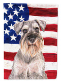 USA American Flag with Schnauzer House Flag 28x40 Porch Sleeve Pole Decorative Outside Yard Banner Artwork Wall Hanging, Polyester