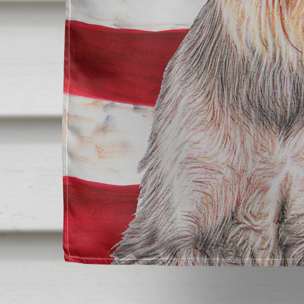 USA American Flag with Schnauzer House Flag 28x40 Porch Sleeve Pole Decorative Outside Yard Banner Artwork Wall Hanging, Polyester