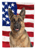 USA American Flag with German Shepherd House Flag 28x40 Porch Sleeve Pole Decorative Outside Yard Banner Artwork Wall Hanging, Polyester