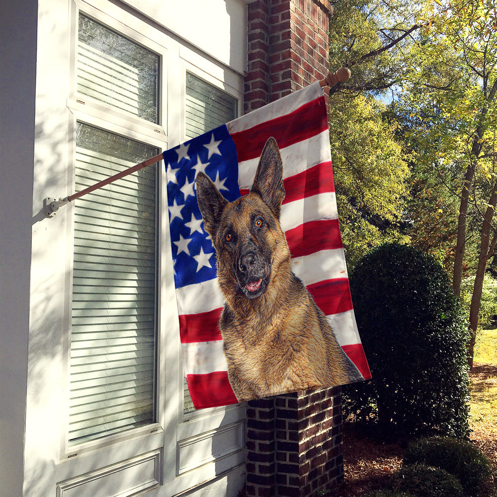 USA American Flag with German Shepherd House Flag 28x40 Porch Sleeve Pole Decorative Outside Yard Banner Artwork Wall Hanging, Polyester