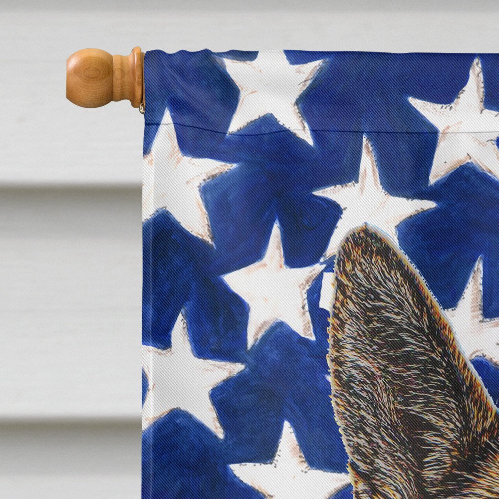 USA American Flag with German Shepherd House Flag 28x40 Porch Sleeve Pole Decorative Outside Yard Banner Artwork Wall Hanging, Polyester