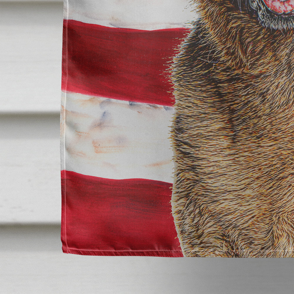 USA American Flag with German Shepherd House Flag 28x40 Porch Sleeve Pole Decorative Outside Yard Banner Artwork Wall Hanging, Polyester