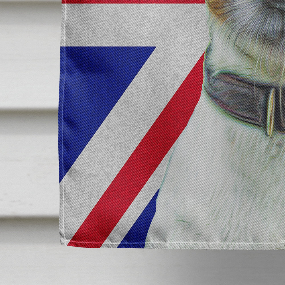 Jack Russell Terrier with English Union Jack British Flag House Flag 28x40 Porch Sleeve Pole Decorative Outside Yard Banner Artwork Wall Hanging, Polyester