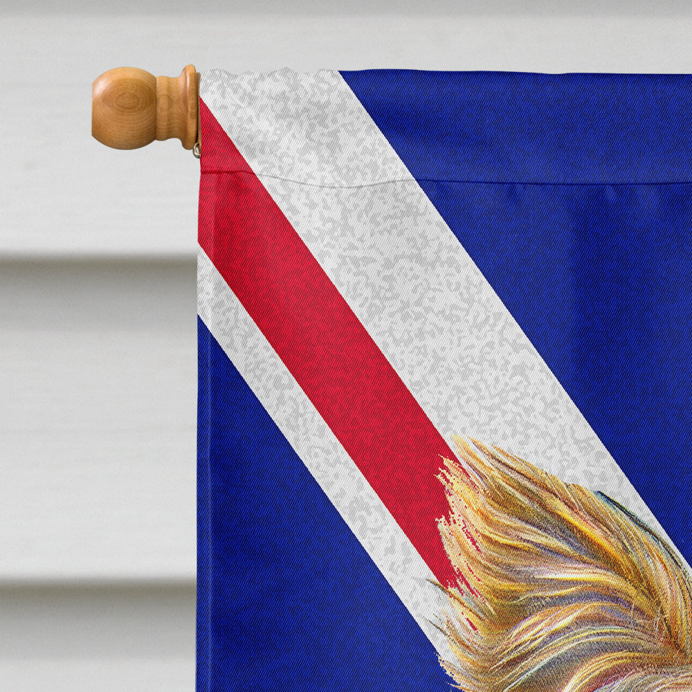 Yorkie / Yorkshire Terrier with English Union Jack British Flag House Flag 28x40 Porch Sleeve Pole Decorative Outside Yard Banner Artwork Wall Hanging, Polyester