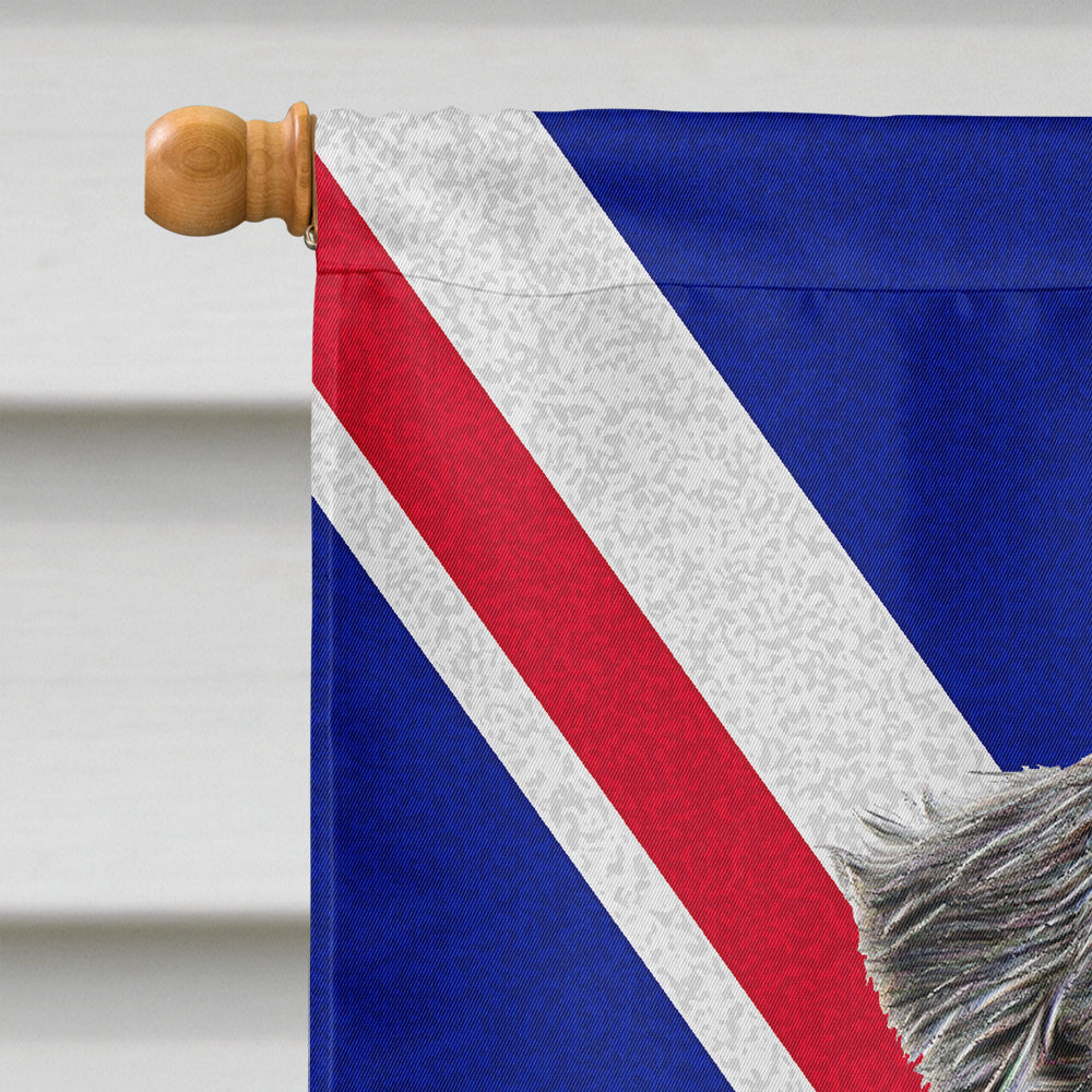 Schnauzer with English Union Jack British Flag House Flag 28x40 Porch Sleeve Pole Decorative Outside Yard Banner Artwork Wall Hanging, Polyester