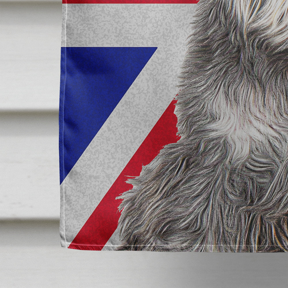 Schnauzer with English Union Jack British Flag House Flag 28x40 Porch Sleeve Pole Decorative Outside Yard Banner Artwork Wall Hanging, Polyester