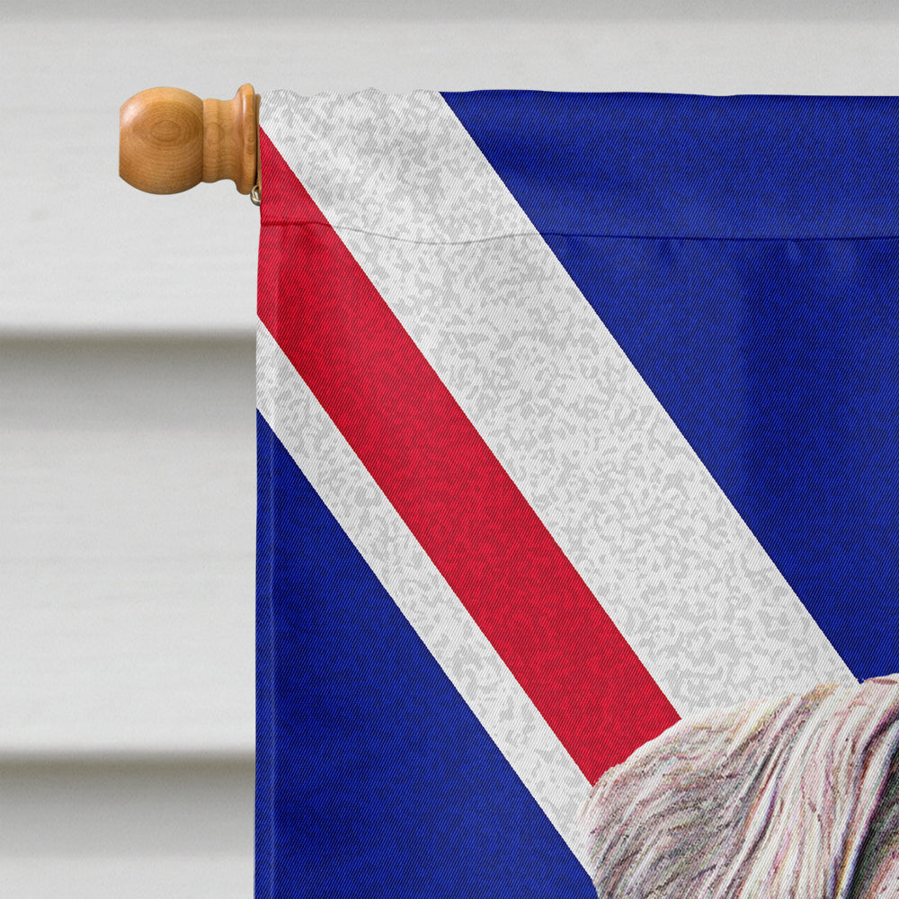 Schnauzer with English Union Jack British Flag House Flag 28x40 Porch Sleeve Pole Decorative Outside Yard Banner Artwork Wall Hanging, Polyester