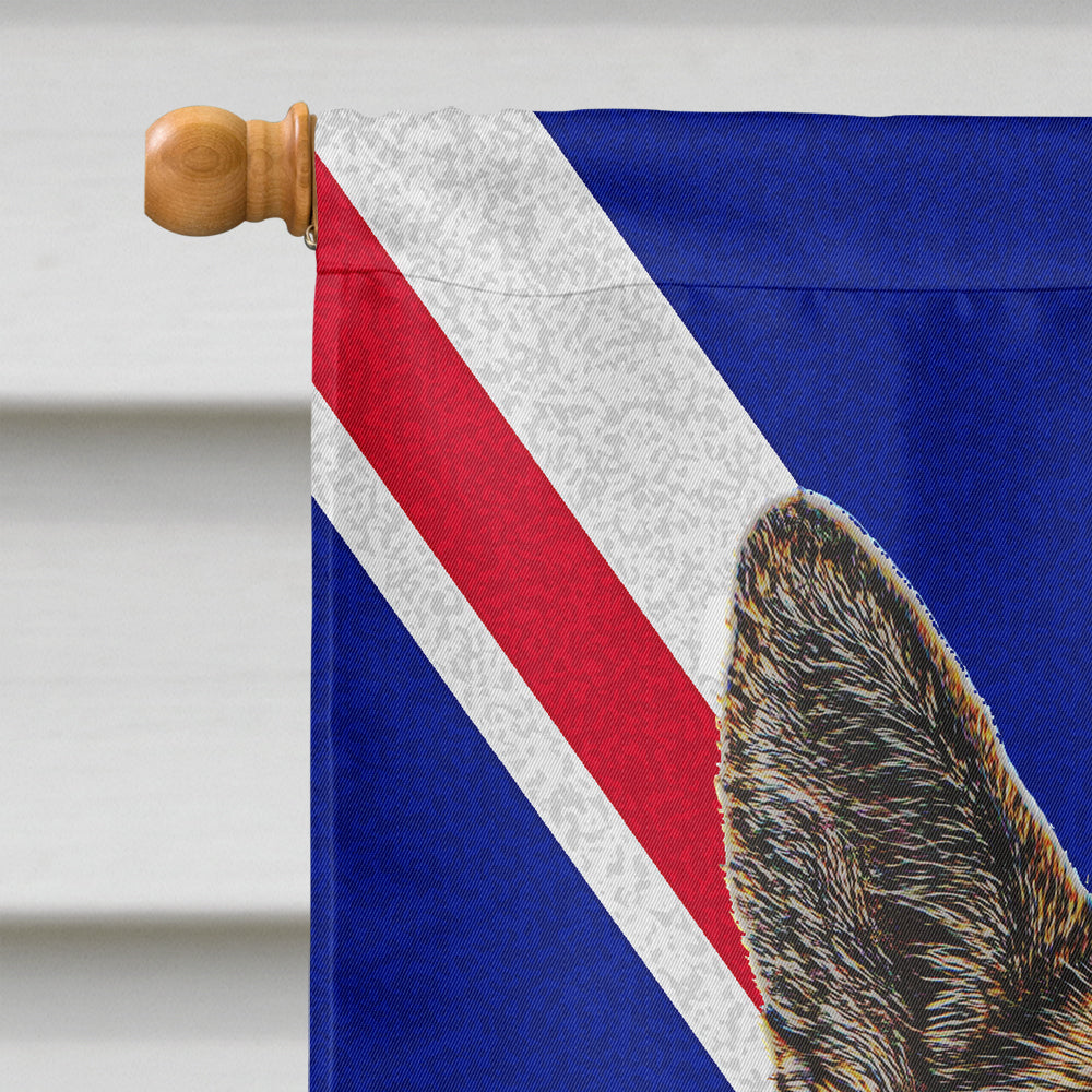 German Shepherd with English Union Jack British Flag House Flag 28x40 Porch Sleeve Pole Decorative Outside Yard Banner Artwork Wall Hanging, Polyester