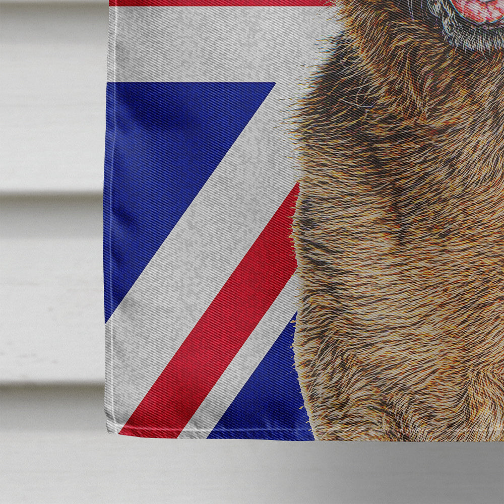 German Shepherd with English Union Jack British Flag House Flag 28x40 Porch Sleeve Pole Decorative Outside Yard Banner Artwork Wall Hanging, Polyester