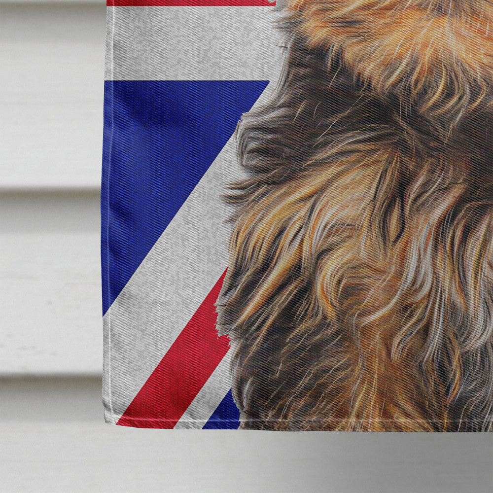 Yorkie Puppy / Yorkshire Terrier with English Union Jack British Flag House Flag 28x40 Porch Sleeve Pole Decorative Outside Yard Banner Artwork Wall Hanging, Polyester