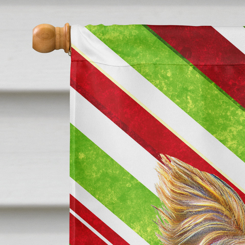 Candy Cane Holiday Christmas Yorkie / Yorkshire Terrier House Flag 28x40 Porch Sleeve Pole Decorative Outside Yard Banner Artwork Wall Hanging, Polyester