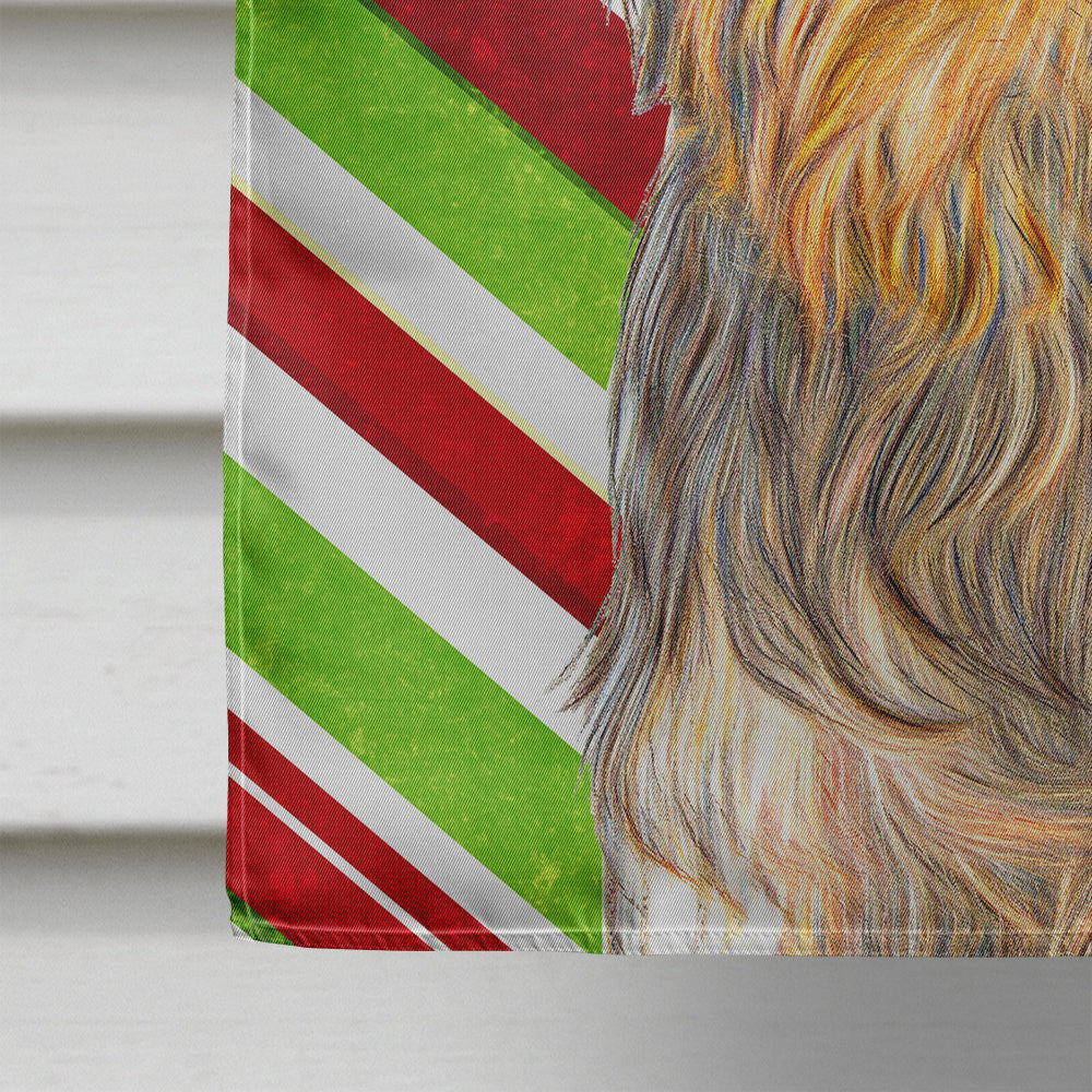 Candy Cane Holiday Christmas Yorkie / Yorkshire Terrier House Flag 28x40 Porch Sleeve Pole Decorative Outside Yard Banner Artwork Wall Hanging, Polyester
