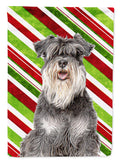 Candy Cane Holiday Christmas Schnauzer House Flag 28x40 Porch Sleeve Pole Decorative Outside Yard Banner Artwork Wall Hanging, Polyester