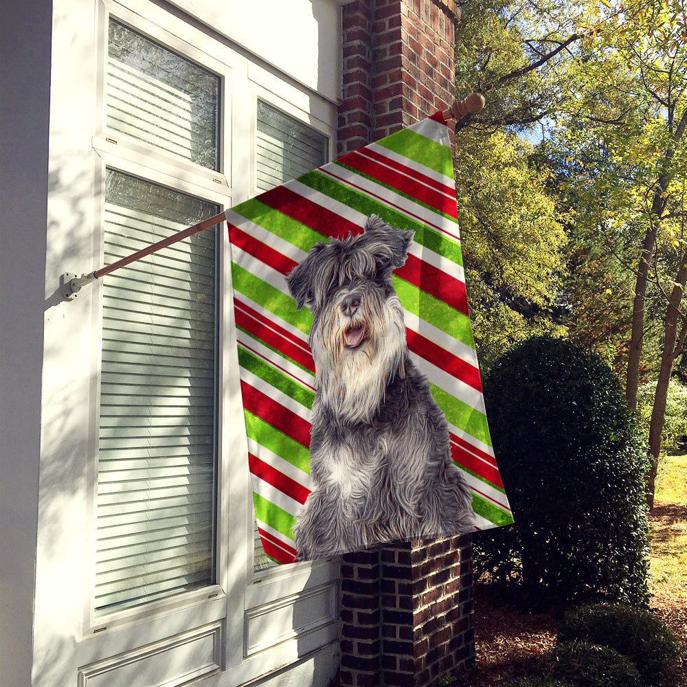 Candy Cane Holiday Christmas Schnauzer House Flag 28x40 Porch Sleeve Pole Decorative Outside Yard Banner Artwork Wall Hanging, Polyester