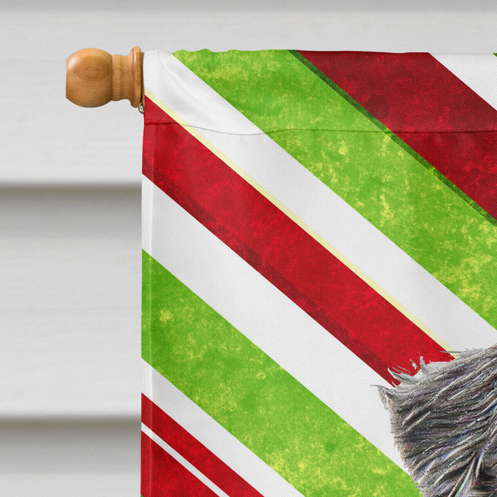 Candy Cane Holiday Christmas Schnauzer House Flag 28x40 Porch Sleeve Pole Decorative Outside Yard Banner Artwork Wall Hanging, Polyester