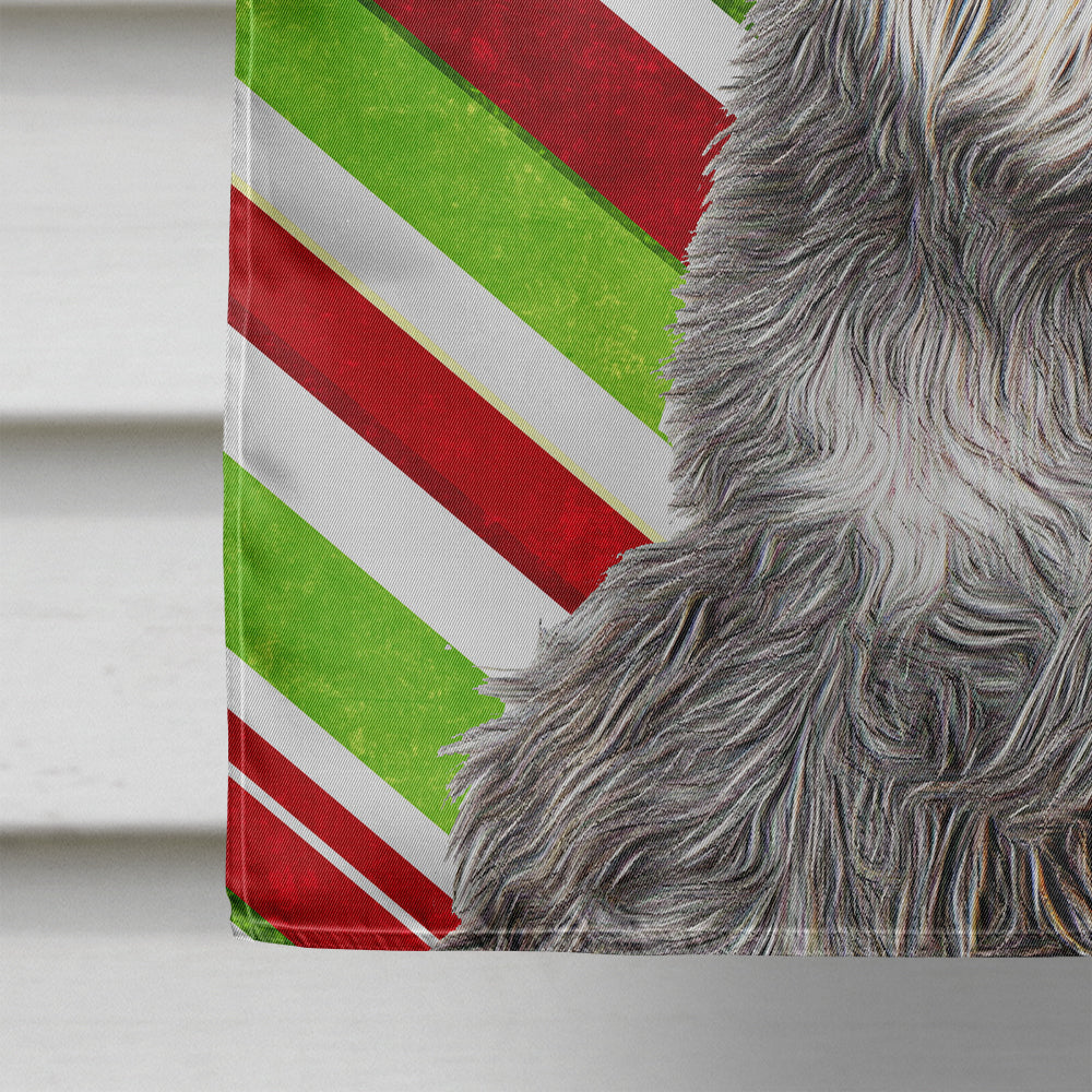 Candy Cane Holiday Christmas Schnauzer House Flag 28x40 Porch Sleeve Pole Decorative Outside Yard Banner Artwork Wall Hanging, Polyester