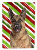 Candy Cane Holiday Christmas German Shepherd House Flag 28x40 Porch Sleeve Pole Decorative Outside Yard Banner Artwork Wall Hanging, Polyester