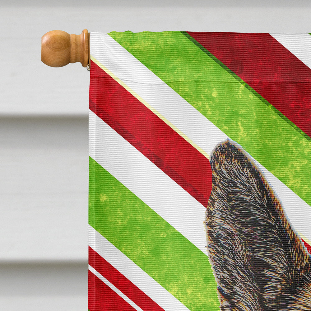 Candy Cane Holiday Christmas German Shepherd House Flag 28x40 Porch Sleeve Pole Decorative Outside Yard Banner Artwork Wall Hanging, Polyester