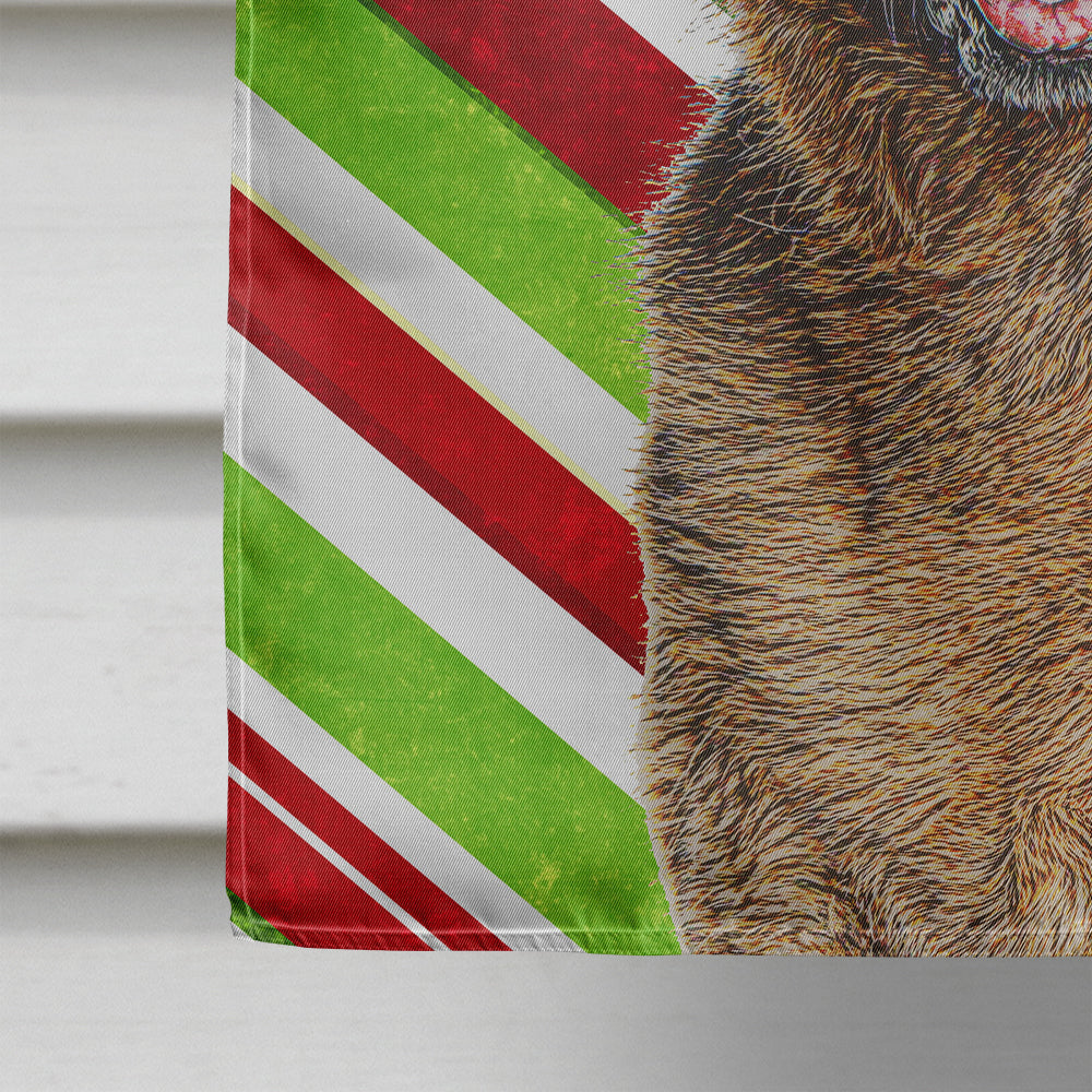 Candy Cane Holiday Christmas German Shepherd House Flag 28x40 Porch Sleeve Pole Decorative Outside Yard Banner Artwork Wall Hanging, Polyester