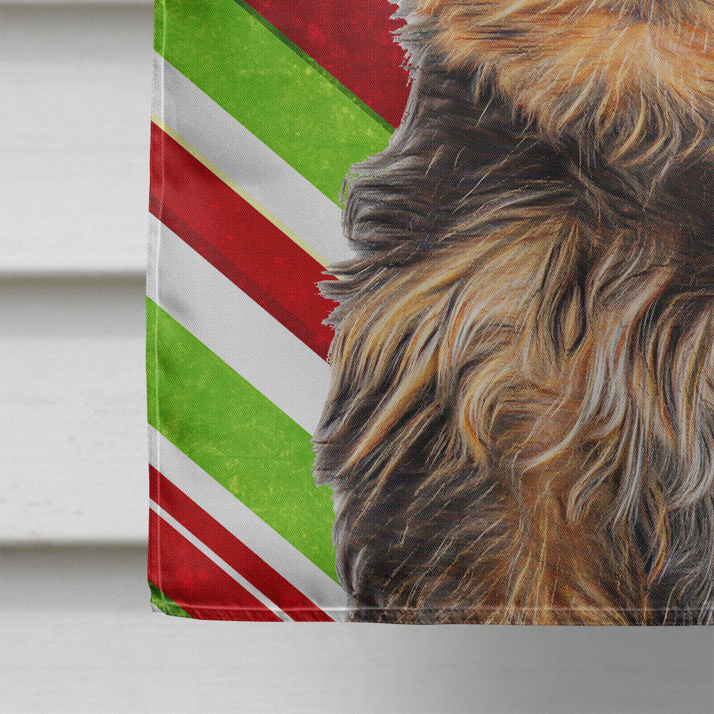 Candy Cane Holiday Christmas Yorkie Puppy / Yorkshire Terrier House Flag 28x40 Porch Sleeve Pole Decorative Outside Yard Banner Artwork Wall Hanging, Polyester