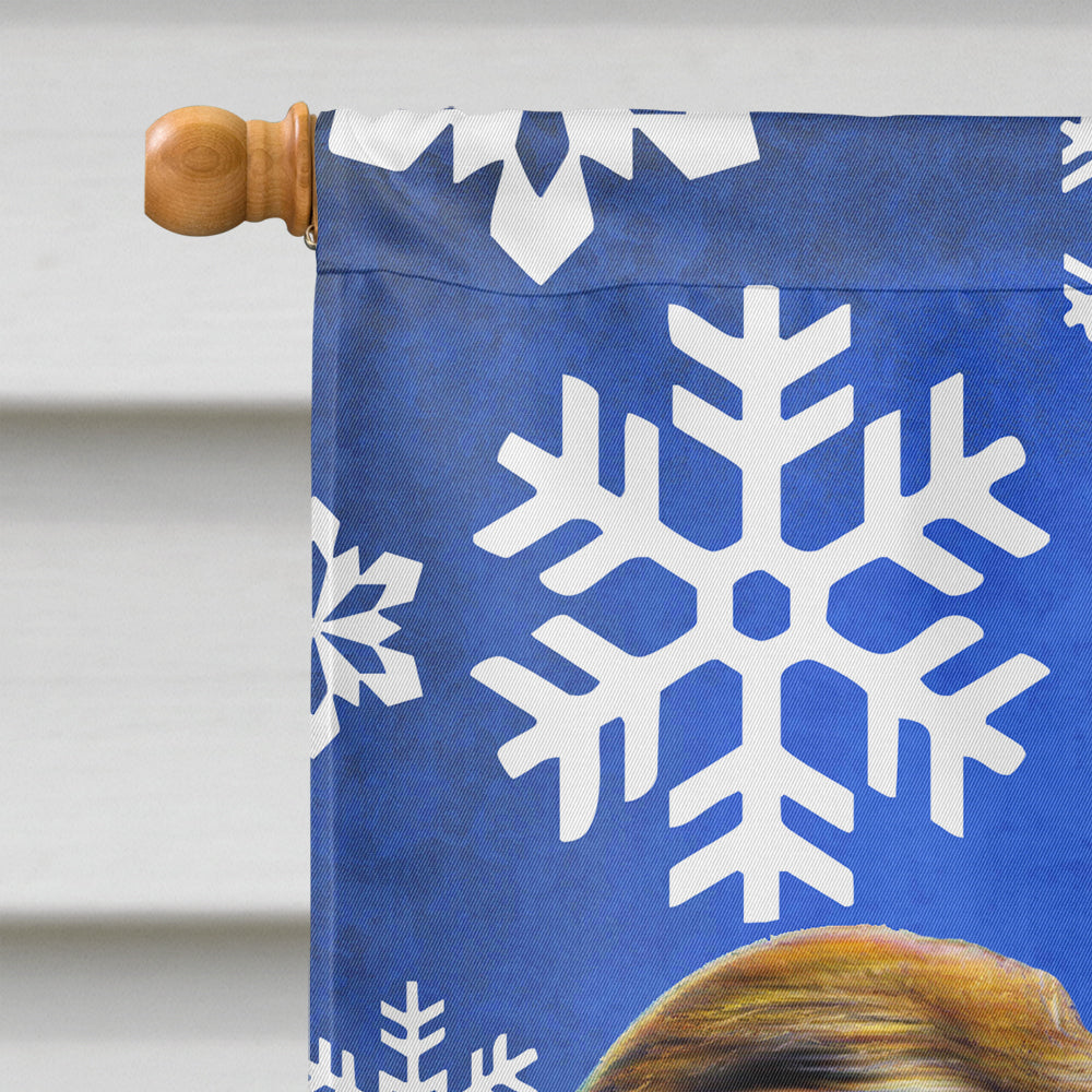 Winter Snowflakes Holiday Jack Russell Terrier House Flag 28x40 Porch Sleeve Pole Decorative Outside Yard Banner Artwork Wall Hanging, Polyester