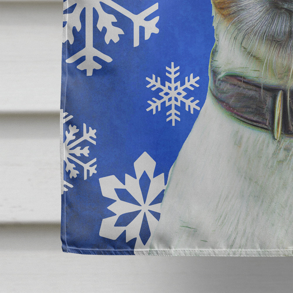 Winter Snowflakes Holiday Jack Russell Terrier House Flag 28x40 Porch Sleeve Pole Decorative Outside Yard Banner Artwork Wall Hanging, Polyester