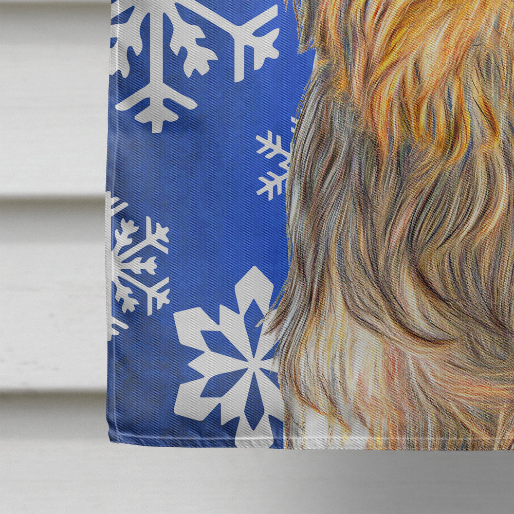 Winter Snowflakes Holiday Yorkie / Yorkshire Terrier House Flag 28x40 Porch Sleeve Pole Decorative Outside Yard Banner Artwork Wall Hanging, Polyester