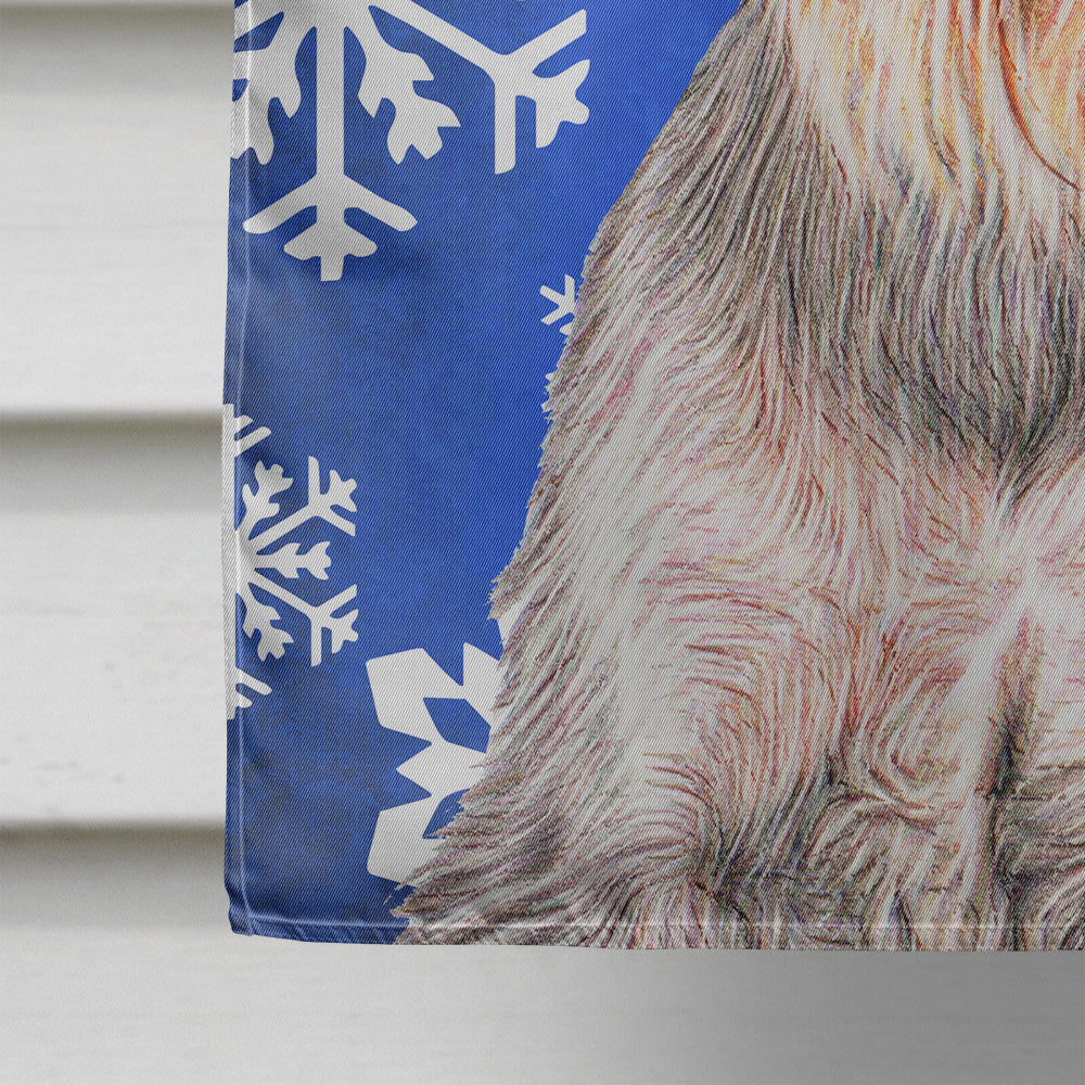 Winter Snowflakes Holiday Schnauzer House Flag 28x40 Porch Sleeve Pole Decorative Outside Yard Banner Artwork Wall Hanging, Polyester