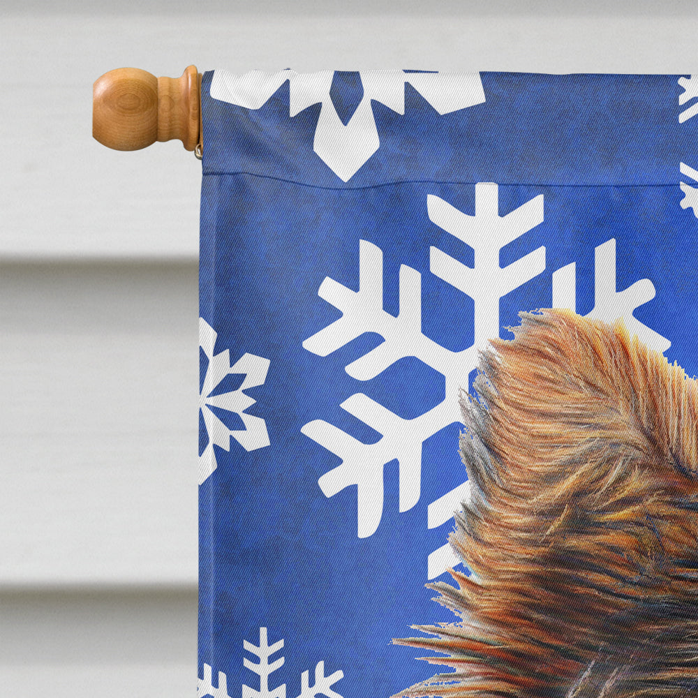 Winter Snowflakes Holiday Yorkie Puppy / Yorkshire Terrier House Flag 28x40 Porch Sleeve Pole Decorative Outside Yard Banner Artwork Wall Hanging, Polyester