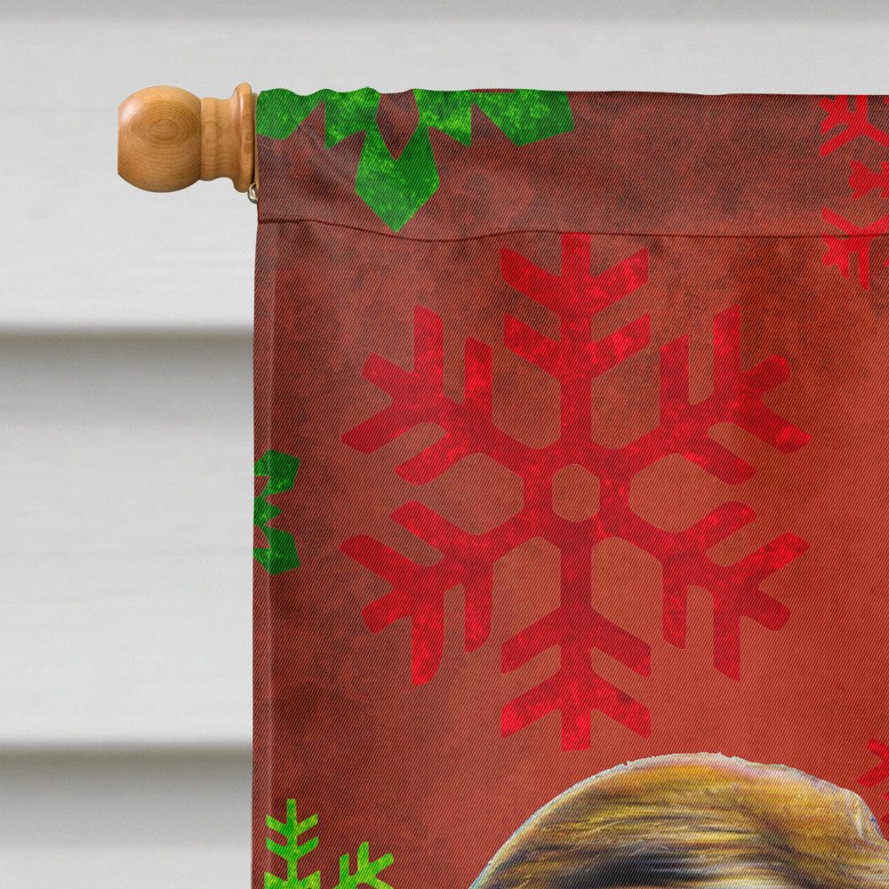 Red Snowflakes Holiday Christmas  Jack Russell Terrier House Flag 28x40 Porch Sleeve Pole Decorative Outside Yard Banner Artwork Wall Hanging, Polyester