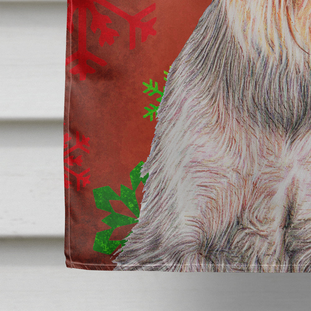 Red Snowflakes Holiday Christmas  Schnauzer House Flag 28x40 Porch Sleeve Pole Decorative Outside Yard Banner Artwork Wall Hanging, Polyester