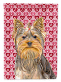 Hearts Love and Valentine's Day Yorkie / Yorkshire Terrier House Flag 28x40 Porch Sleeve Pole Decorative Outside Yard Banner Artwork Wall Hanging, Polyester