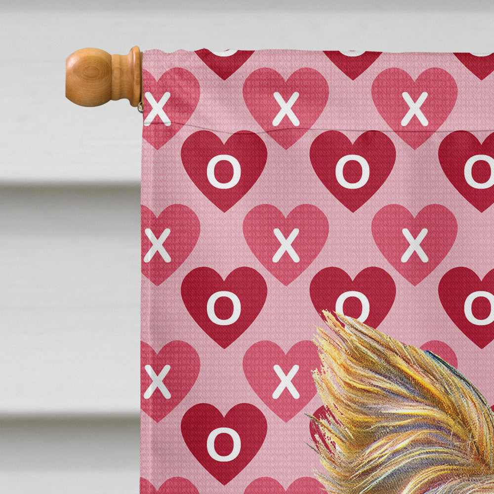 Hearts Love and Valentine's Day Yorkie / Yorkshire Terrier House Flag 28x40 Porch Sleeve Pole Decorative Outside Yard Banner Artwork Wall Hanging, Polyester