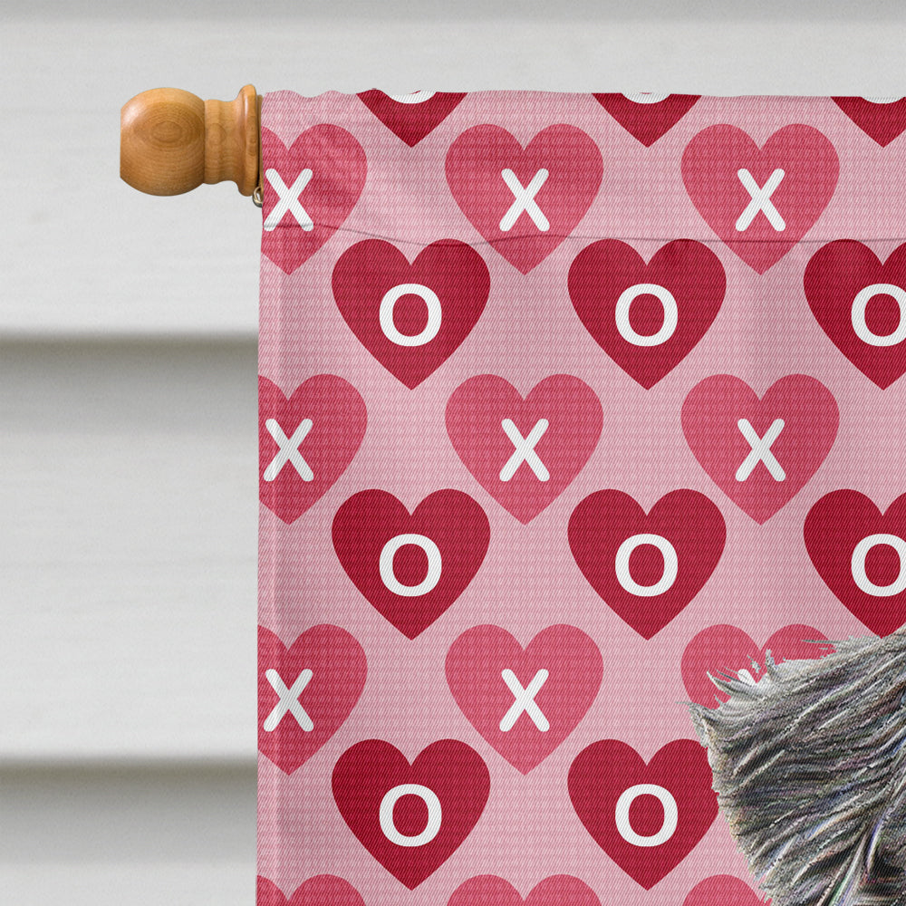Hearts Love and Valentine's Day Schnauzer House Flag 28x40 Porch Sleeve Pole Decorative Outside Yard Banner Artwork Wall Hanging, Polyester