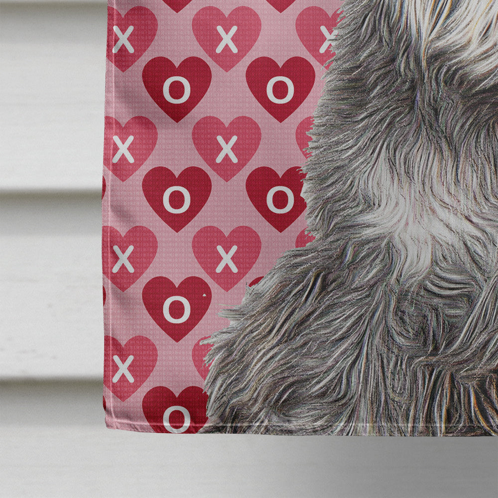 Hearts Love and Valentine's Day Schnauzer House Flag 28x40 Porch Sleeve Pole Decorative Outside Yard Banner Artwork Wall Hanging, Polyester
