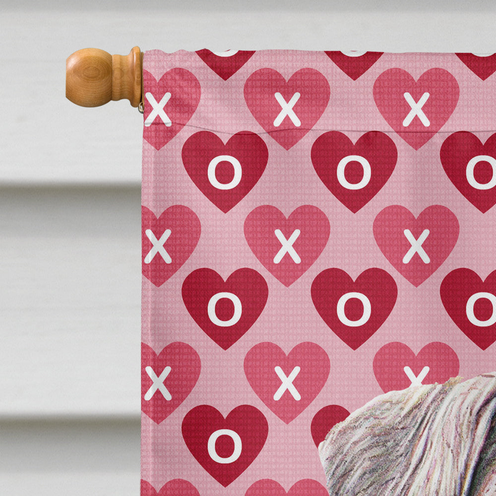 Hearts Love and Valentine's Day Schnauzer House Flag 28x40 Porch Sleeve Pole Decorative Outside Yard Banner Artwork Wall Hanging, Polyester