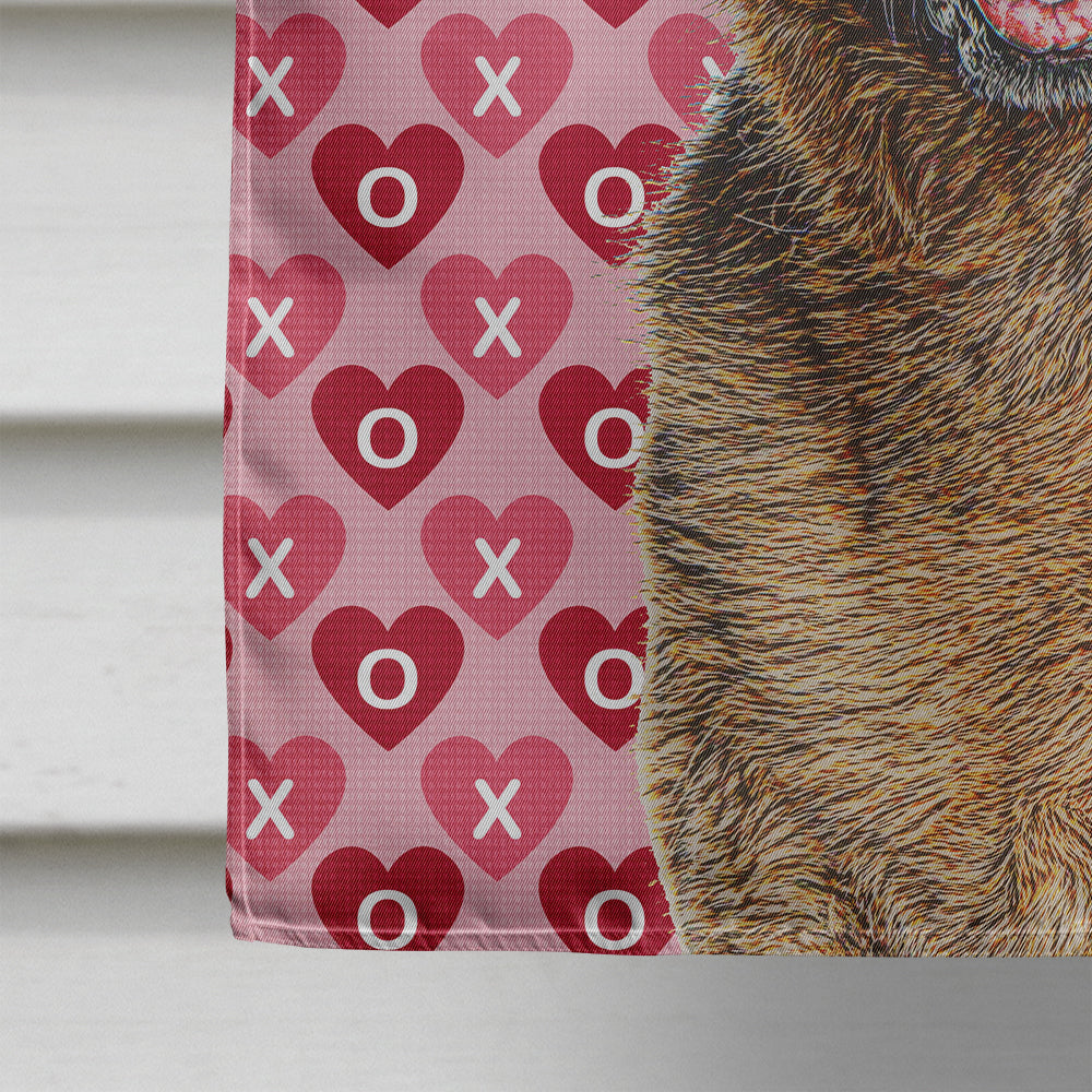Hearts Love and Valentine's Day German Shepherd House Flag 28x40 Porch Sleeve Pole Decorative Outside Yard Banner Artwork Wall Hanging, Polyester