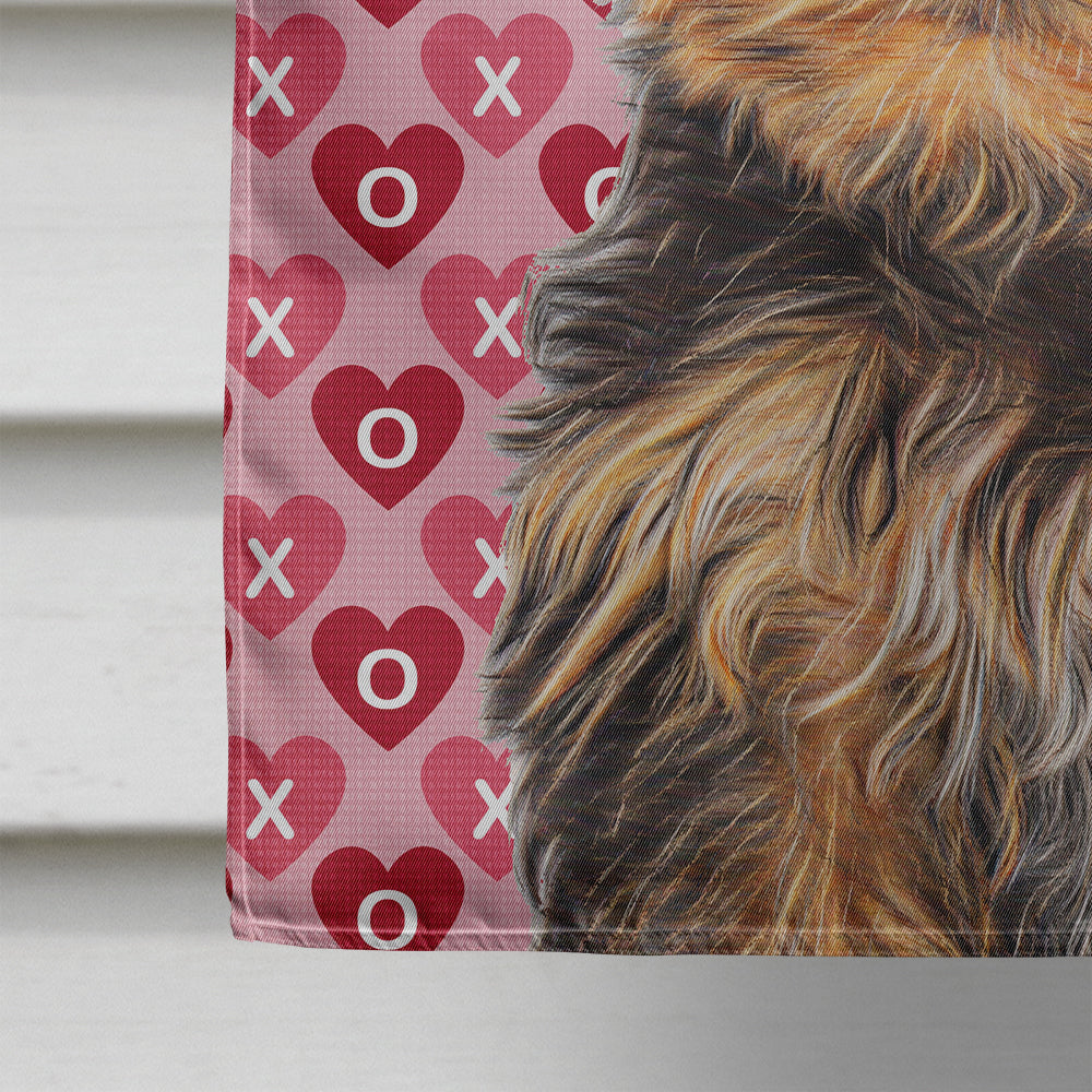 Hearts Love and Valentine's Day Yorkie Puppy / Yorkshire Terrier House Flag 28x40 Porch Sleeve Pole Decorative Outside Yard Banner Artwork Wall Hanging, Polyester