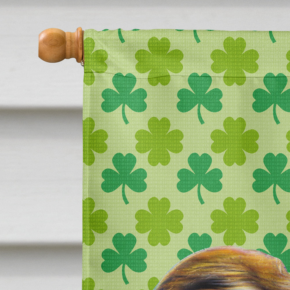 St. Patrick's Day Shamrock Jack Russell Terrier House Flag 28x40 Porch Sleeve Pole Decorative Outside Yard Banner Artwork Wall Hanging, Polyester