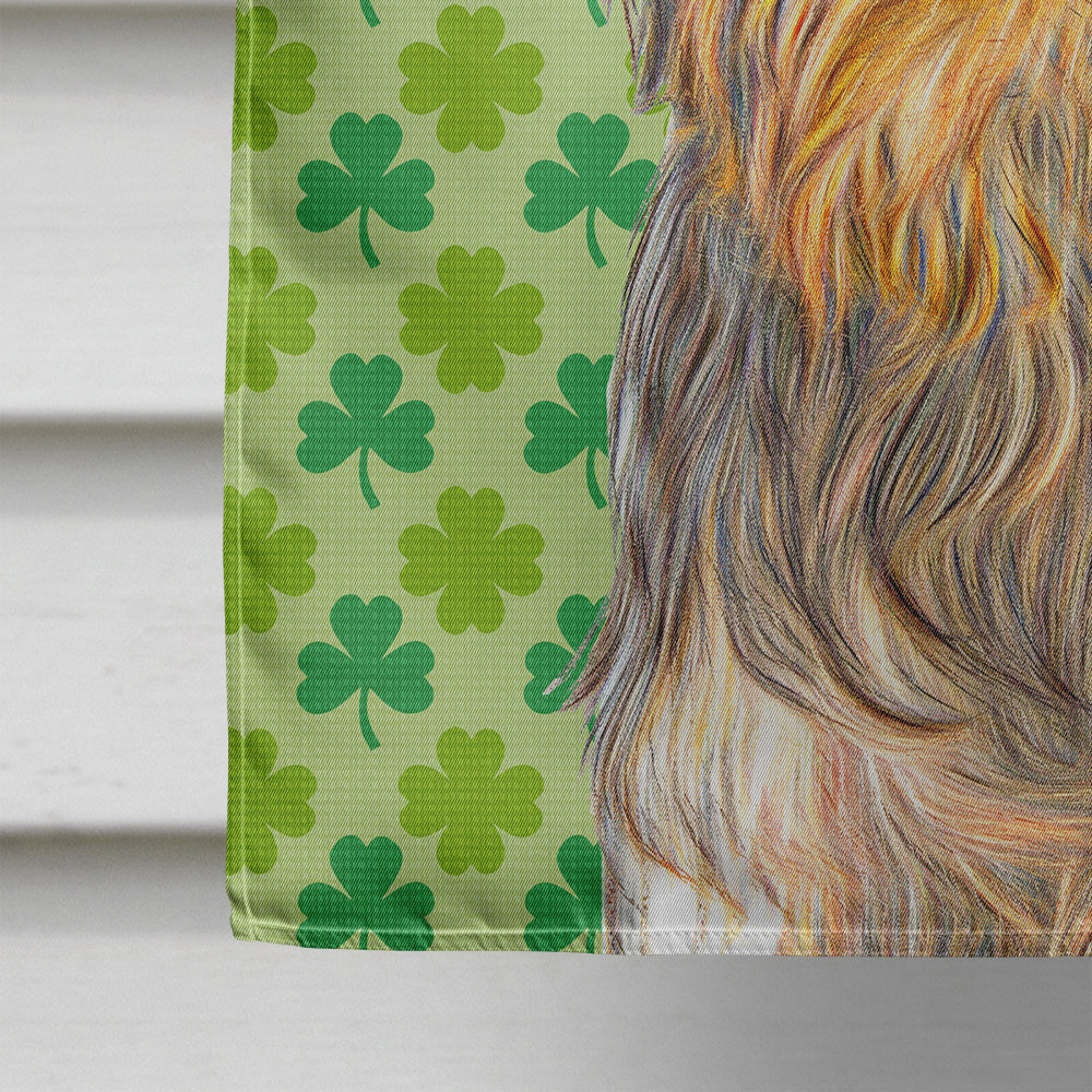 St. Patrick's Day Shamrock Yorkie / Yorkshire Terrier House Flag 28x40 Porch Sleeve Pole Decorative Outside Yard Banner Artwork Wall Hanging, Polyester