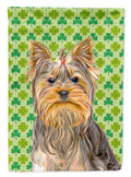 St. Patrick's Day Shamrock Yorkie / Yorkshire Terrier House Flag 28x40 Porch Sleeve Pole Decorative Outside Yard Banner Artwork Wall Hanging, Polyester