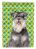 St. Patrick's Day Shamrock Schnauzer House Flag 28x40 Porch Sleeve Pole Decorative Outside Yard Banner Artwork Wall Hanging, Polyester