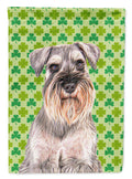 St. Patrick's Day Shamrock Schnauzer House Flag 28x40 Porch Sleeve Pole Decorative Outside Yard Banner Artwork Wall Hanging, Polyester