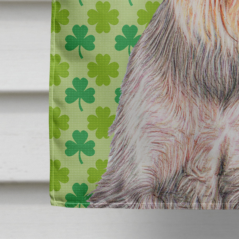 St. Patrick's Day Shamrock Schnauzer House Flag 28x40 Porch Sleeve Pole Decorative Outside Yard Banner Artwork Wall Hanging, Polyester