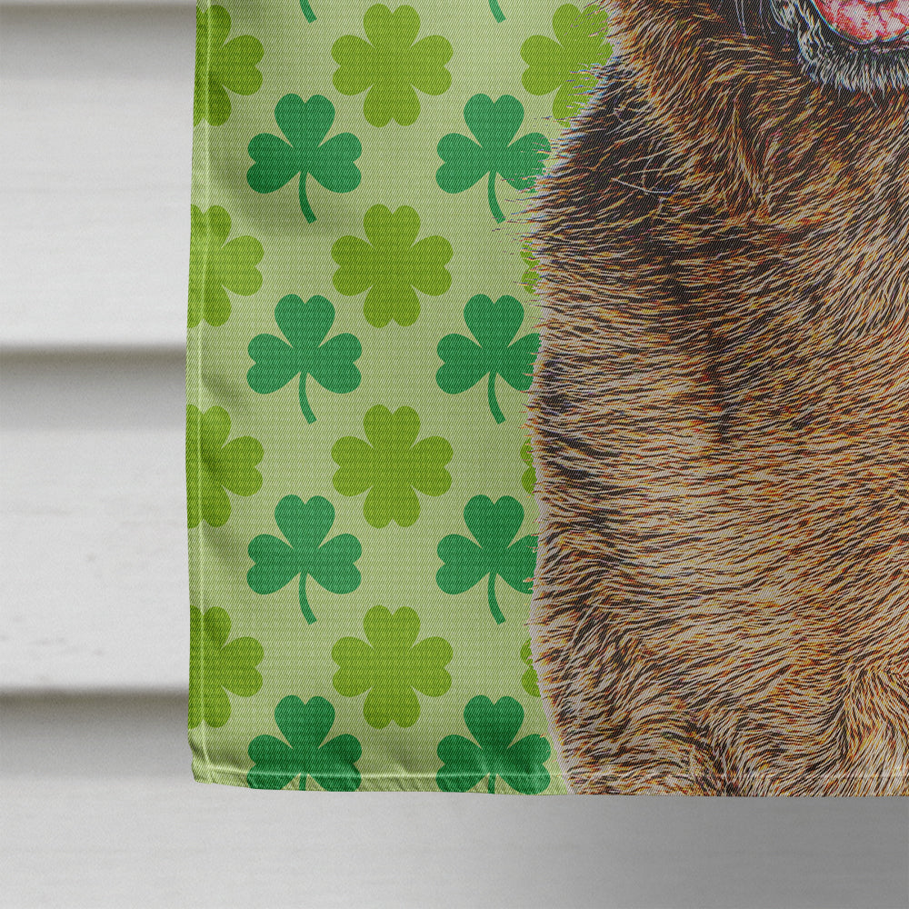 St. Patrick's Day Shamrock German Shepherd House Flag 28x40 Porch Sleeve Pole Decorative Outside Yard Banner Artwork Wall Hanging, Polyester
