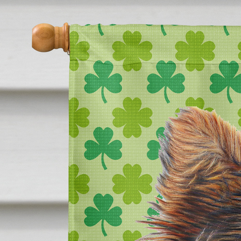 St. Patrick's Day Shamrock Yorkie Puppy / Yorkshire Terrier House Flag 28x40 Porch Sleeve Pole Decorative Outside Yard Banner Artwork Wall Hanging, Polyester