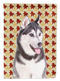 Fall Leaves Alaskan Malamute House Flag 28x40 Porch Sleeve Pole Decorative Outside Yard Banner Artwork Wall Hanging, Polyester