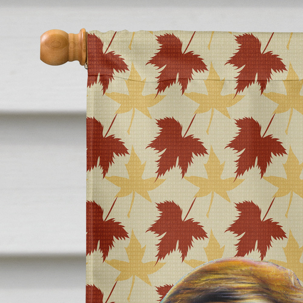 Fall Leaves Jack Russell Terrier House Flag 28x40 Porch Sleeve Pole Decorative Outside Yard Banner Artwork Wall Hanging, Polyester